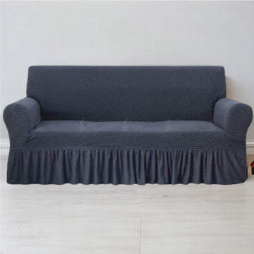 Frill Style Micro Mesh Sofa Cover (Grey Color)