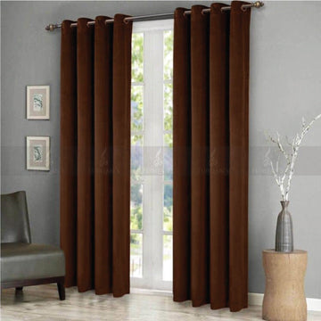 Premium Velvet Curtains (Brown Color)
