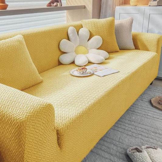 Elegant Stripe Jacquard Sofa Cover – Stretchable, Anti-Slip & Protective Couch Slipcover