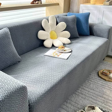 Elegant Stripe Jacquard Sofa Cover – Stretchable, Anti-Slip & Protective Couch Slipcover