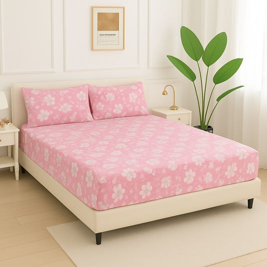 Imported Micro Printed Fitted Bedsheet – Soft, Wrinkle-Free, Perfect Fit